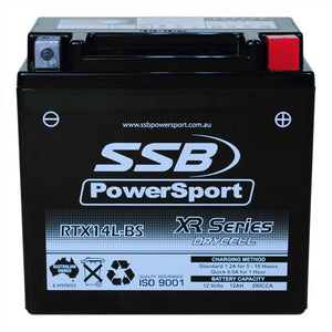 RTX14L-BS - High Performance AGM Motorcycle Battery