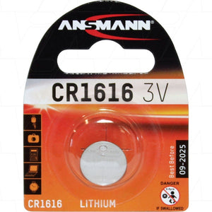 5020132 CR1616-BP1 Ansmann CR1616 Consumer Lithium Battery Coin Cell