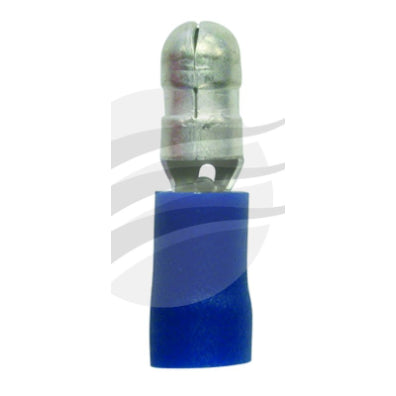 PKT 10 MALE BULLET TERMINAL 5mm INSUL PVC COPPER SLEEVE blue