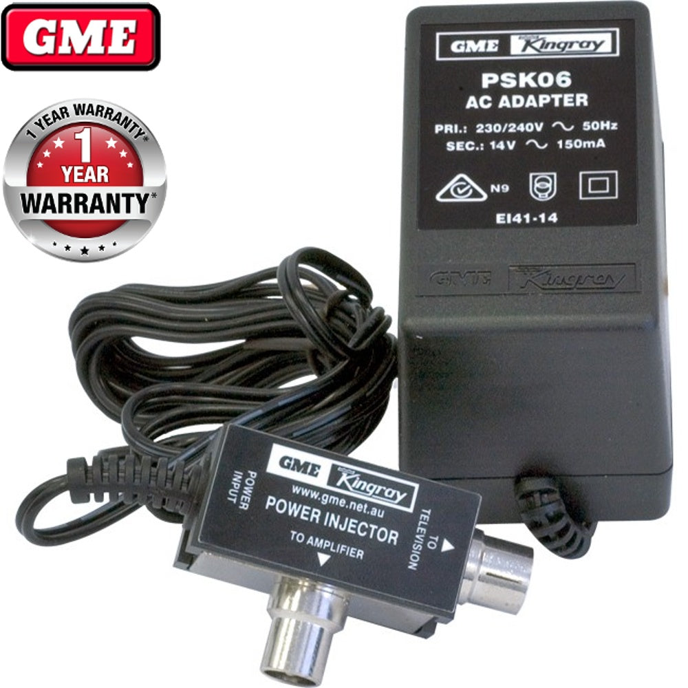 Kingray PSK06 Plug Pack 14V DC 150 MA Powersupply Injector for Booster Amplifier