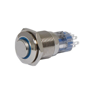S0933 DPDT Momentary LED Blue Solder Tail Pushbutton Switch