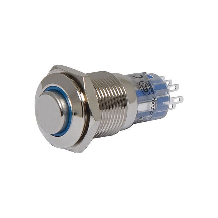 S0933 DPDT Momentary LED Blue Solder Tail Pushbutton Switch
