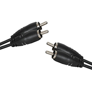 2 x RCA Plugs to 2 x RCA Plugs red and white Audio Lead in a 5 metre length. LEAD AUDIO RCA 2PLG - 2PLG 10M