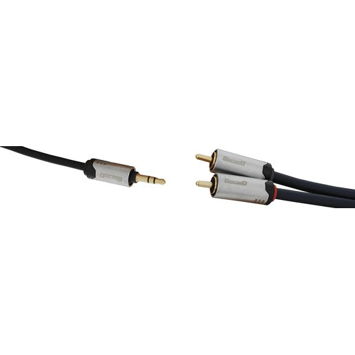LEAD A/V PLG 3.5MMST - 2PLG RCA CONCD 3M