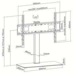 BKT1821 SWIVEL TV TABLE STAND 37